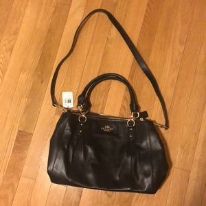 NWT Coach satchel black leather bag